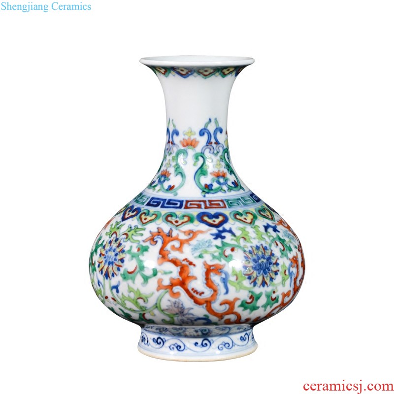 Jingdezhen ceramics hand-painted ceramic vases, flower arranging new Chinese style living room bedroom adornment handicraft furnishing articles of marriage