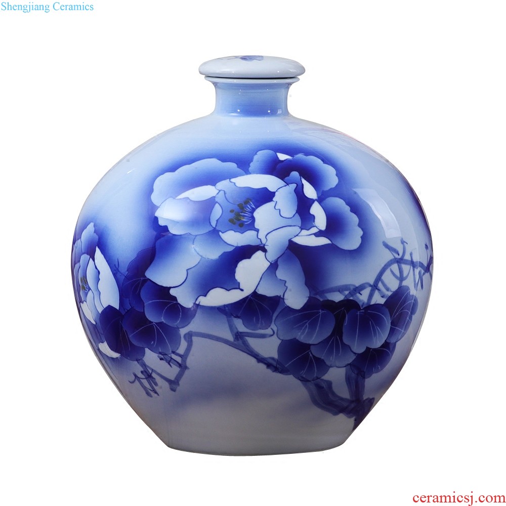 Jingdezhen ceramics hand-painted blue and white porcelain vase general storage jar jar of furnishing articles of new Chinese style household ornaments