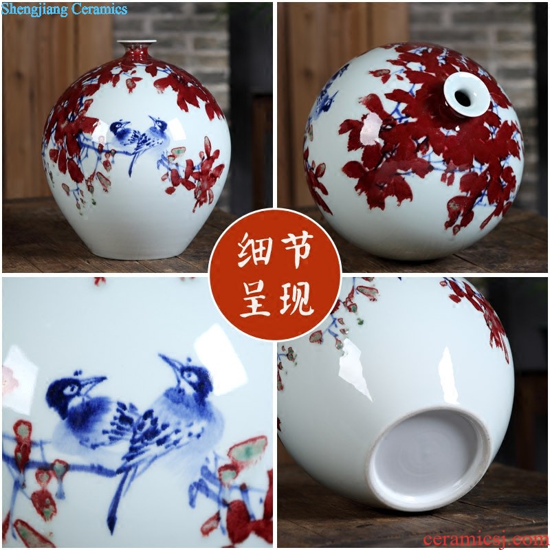 Jingdezhen ceramics vase Archaize blessing ShouMei bottle of blue and white porcelain decoration home furnishing articles in the living room