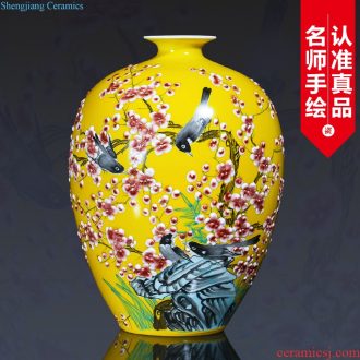 Jingdezhen ceramics by hand draw pastel vases, flower arranging Chinese style home sitting room adornment handicraft furnishing articles