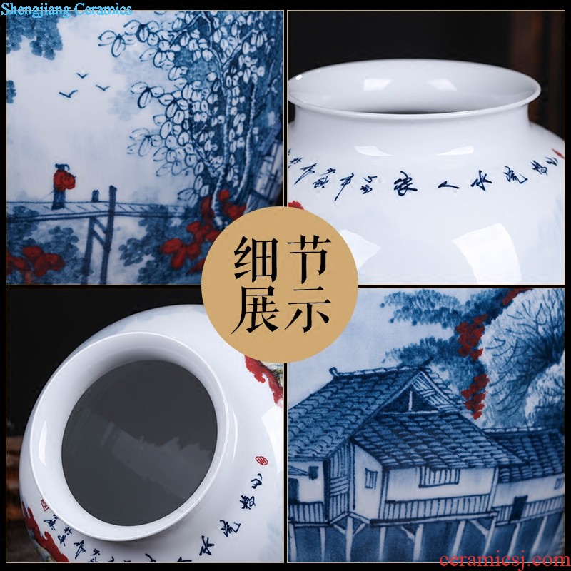 Jingdezhen ceramics furnishing articles Hand draw the lad vases, flower arrangement craft of Chinese style household act the role ofing is tasted sitting room decoration