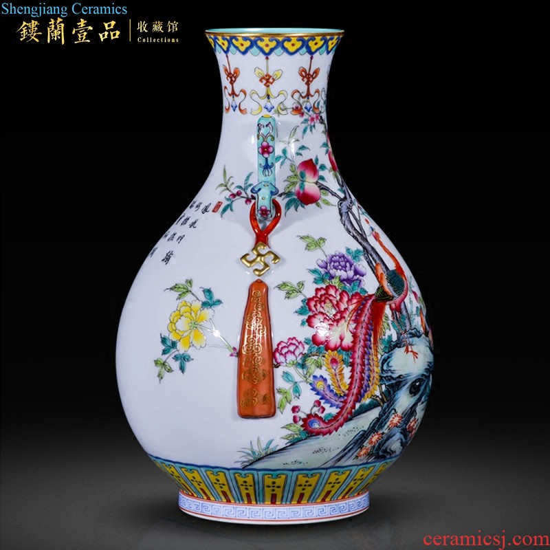 Jingdezhen ceramics hand-painted pastel flower arrangement of large vases, collection of Chinese TV ark sitting room adornment furnishing articles