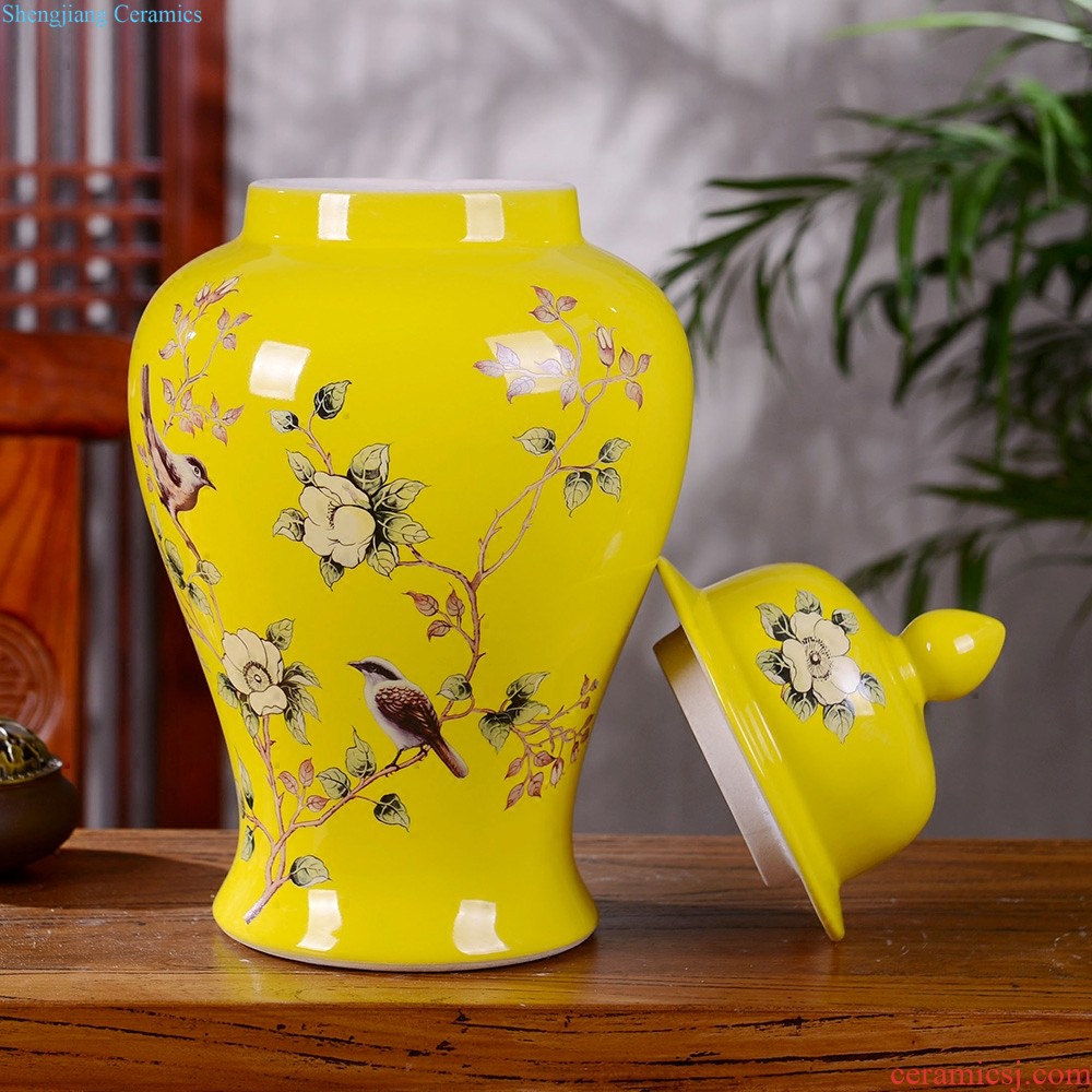 Master of jingdezhen ceramics hand-painted enamel vase means safe relief bamboo modern home sitting room adornment is placed