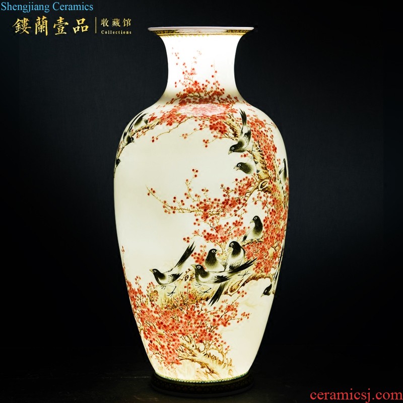 Jingdezhen ceramics Famous master of hand-painted famille rose porcelain vase dependency sitting room adornment collection furnishing articles