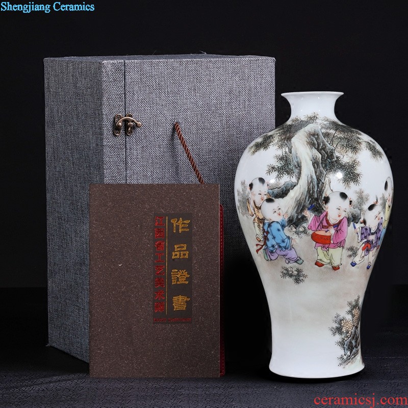 Jingdezhen ceramics vase decoration Designed the awaken of spring is abundant Chinese style household furnishing articles sitting room flower arrangement