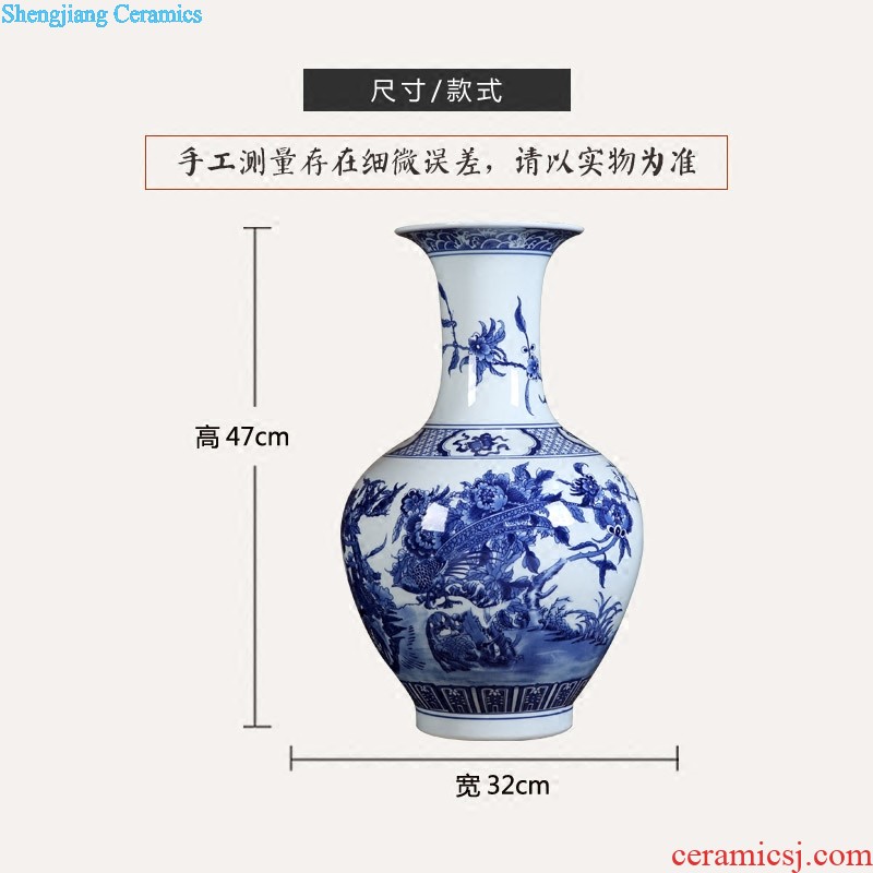 Jingdezhen ceramics Blue and white enamel bright future of large vase Hotel opening gifts landing place