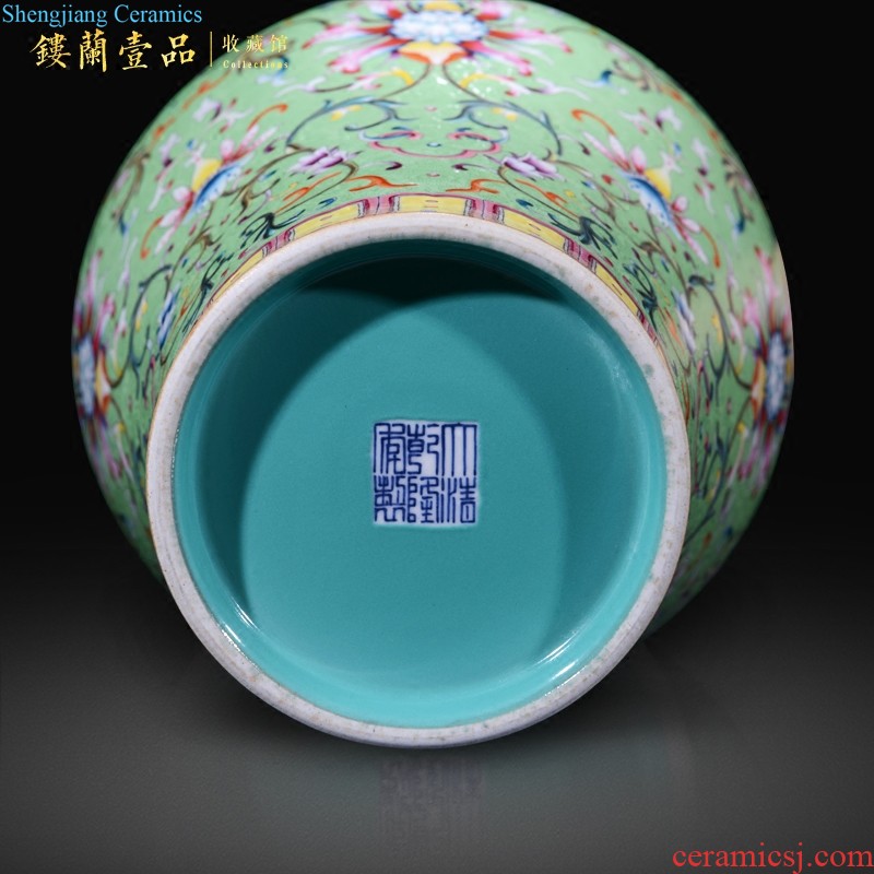 Master of jingdezhen ceramics hand-painted pastel big vase clouds around the village in the sitting room TV ark adornment furnishing articles