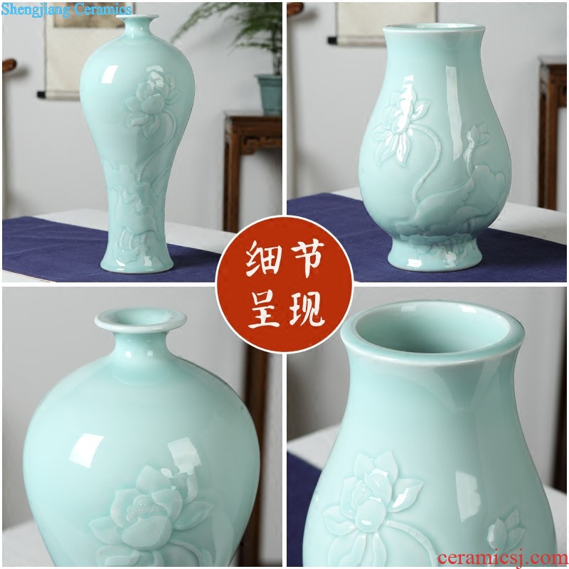 Jingdezhen ceramic antique blue-and-white longfeng moonlight vase Chinese style household decoration to the hotel the sitting room porch TV ark