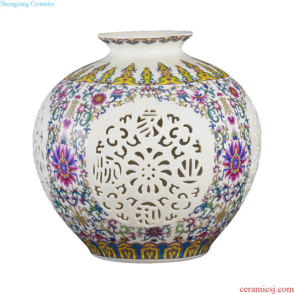 Jingdezhen porcelain vases, pottery and porcelain furnishing articles three-piece sitting room flower arranging the modern Chinese style household adornment TV ark