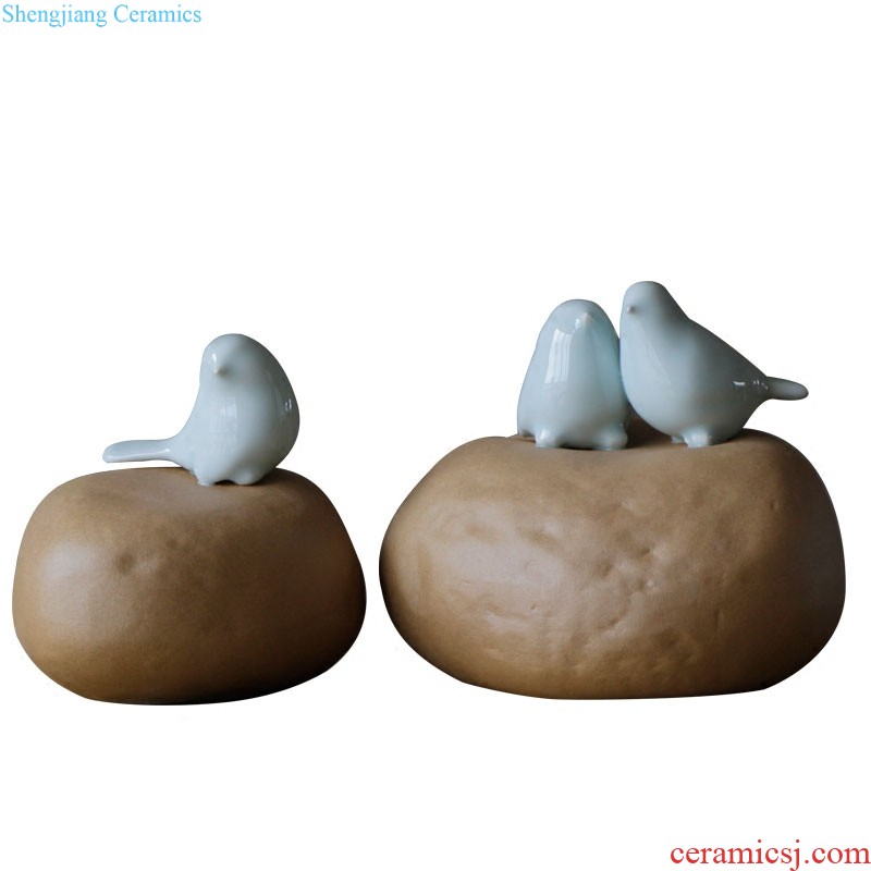 Rain tong home | jingdezhen ceramics European coloured drawing or pattern Single ear receptacle furnishing articles Decoration porcelain vase the living room