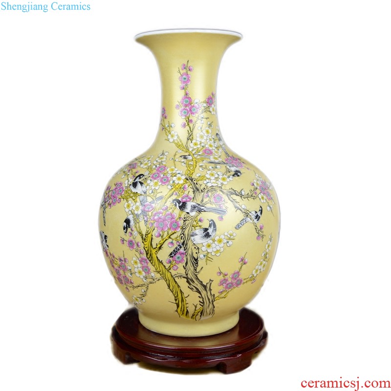 Chinese style restoring ancient ways of jingdezhen ceramics green glaze vase sitting room porch rich ancient frame home decoration handicraft furnishing articles