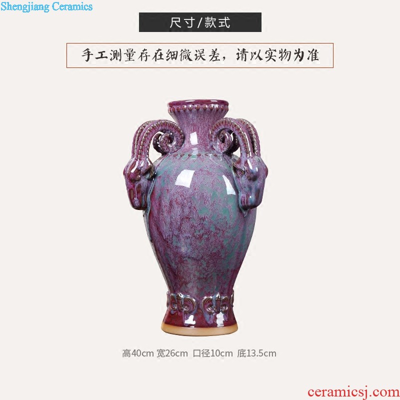 Jingdezhen ceramic floor large vase New Chinese style blue and white porcelain dragon bottle of home sitting room adornment is placed