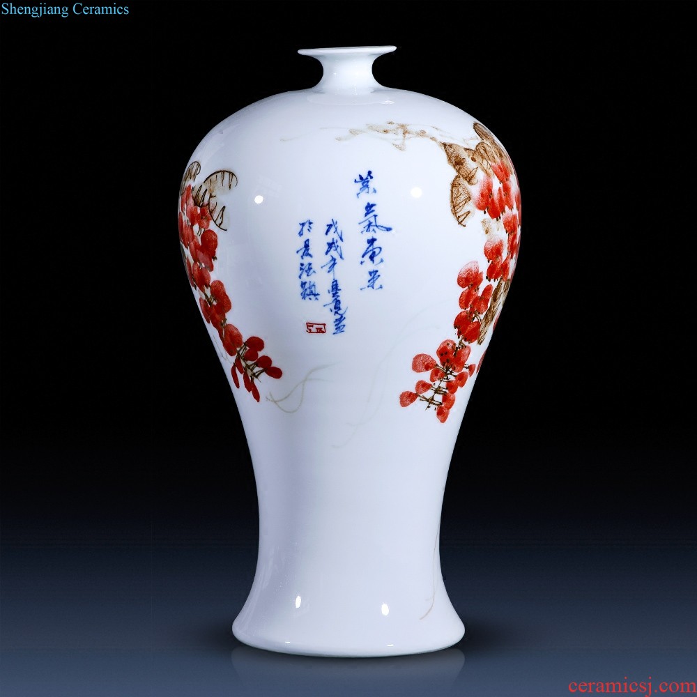 Master of jingdezhen ceramics hand-painted enamel vase means safe relief bamboo modern home sitting room adornment is placed