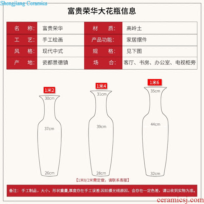 Jingdezhen ceramic masters hand draw large vases, furnishing articles now rising household decoration for the opening of blue and white porcelain gifts