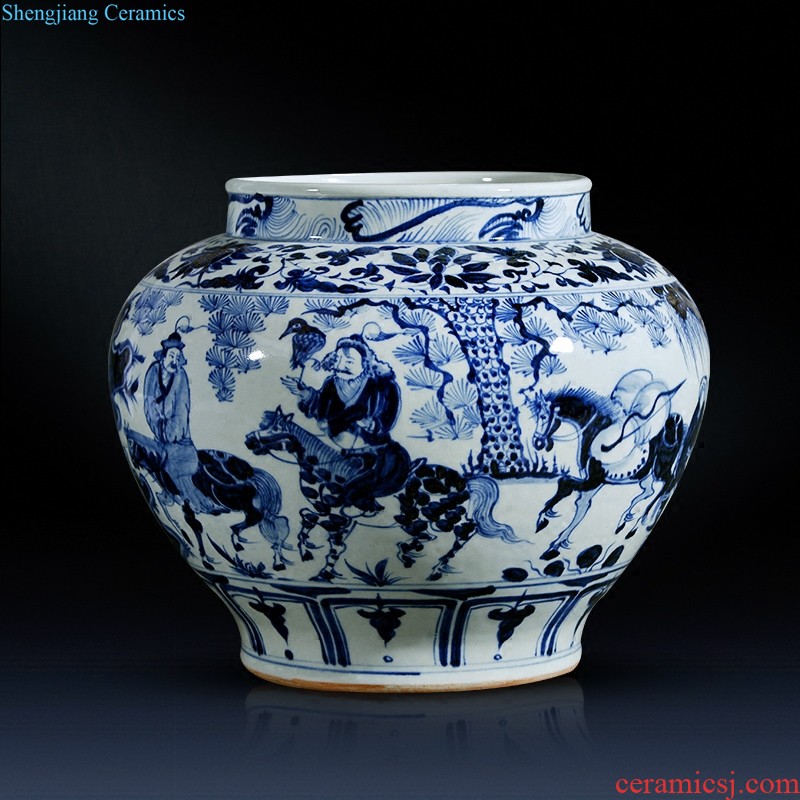 Jingdezhen ceramics and exquisite knife clay under the green glaze hand-painted color vases, flower arranging flowers is contemporary and contracted sitting room