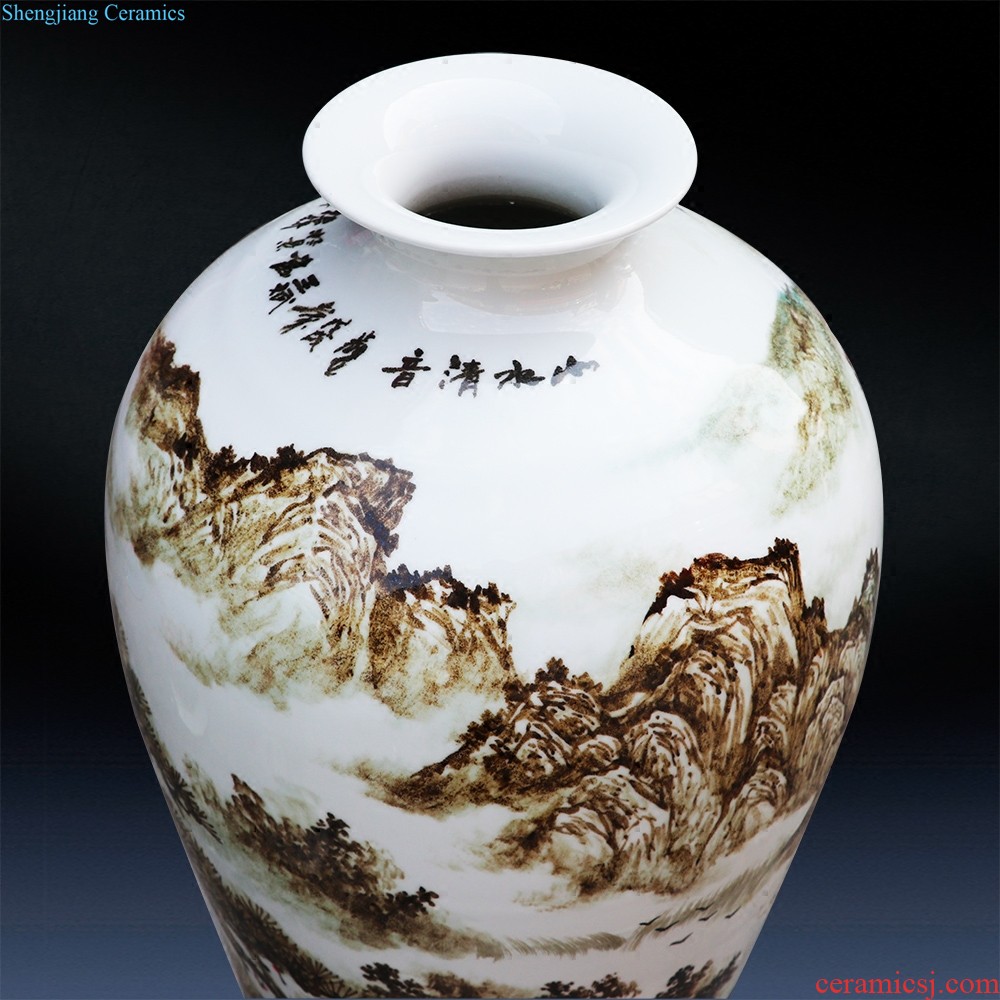 Master of jingdezhen ceramics hand-painted enamel vase thin foetus bamboo knife clay to contemporary sitting room adornment