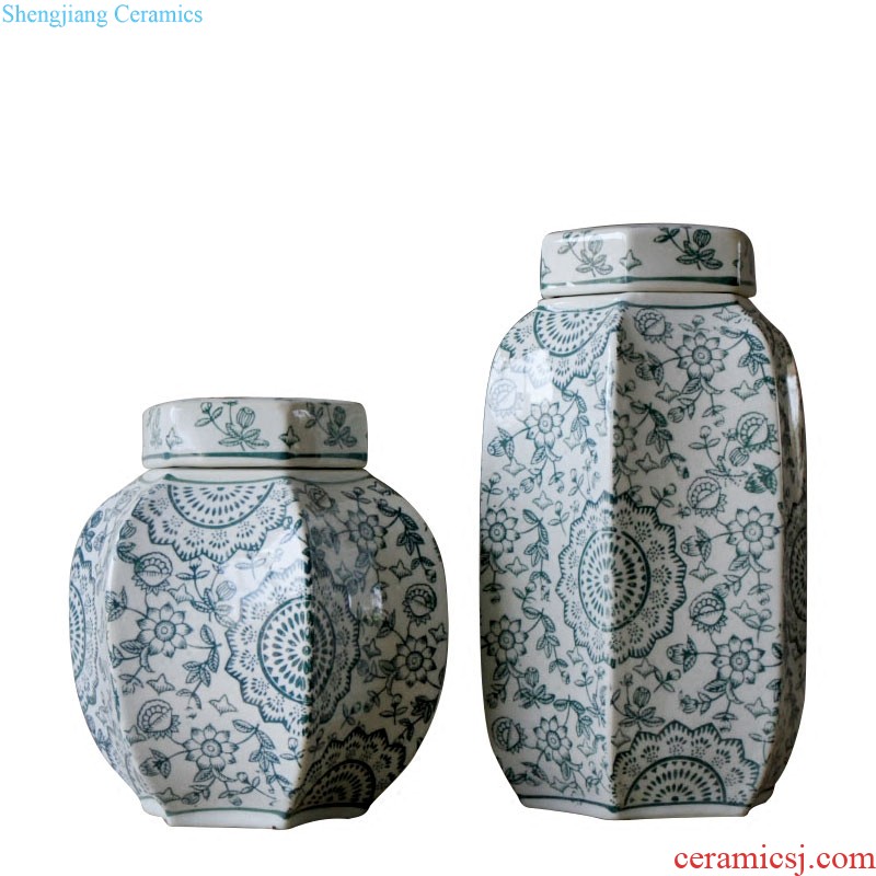 Rain tong home | jingdezhen ceramics european-style six edge ceramic pot home sitting room porch home furnishing articles