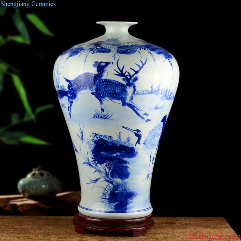 Jingdezhen ceramic general white pot vase furnishing articles large Chinese style living room dry flower flower arranging rich ancient frame ornaments