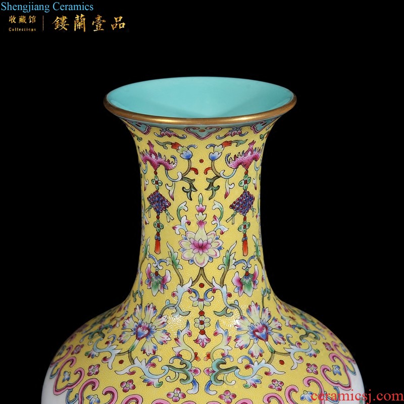 Jingdezhen ceramics imitation qing jiaqing emperor kiln enamel with the peach flowers poetry collection furnishing articles sitting room