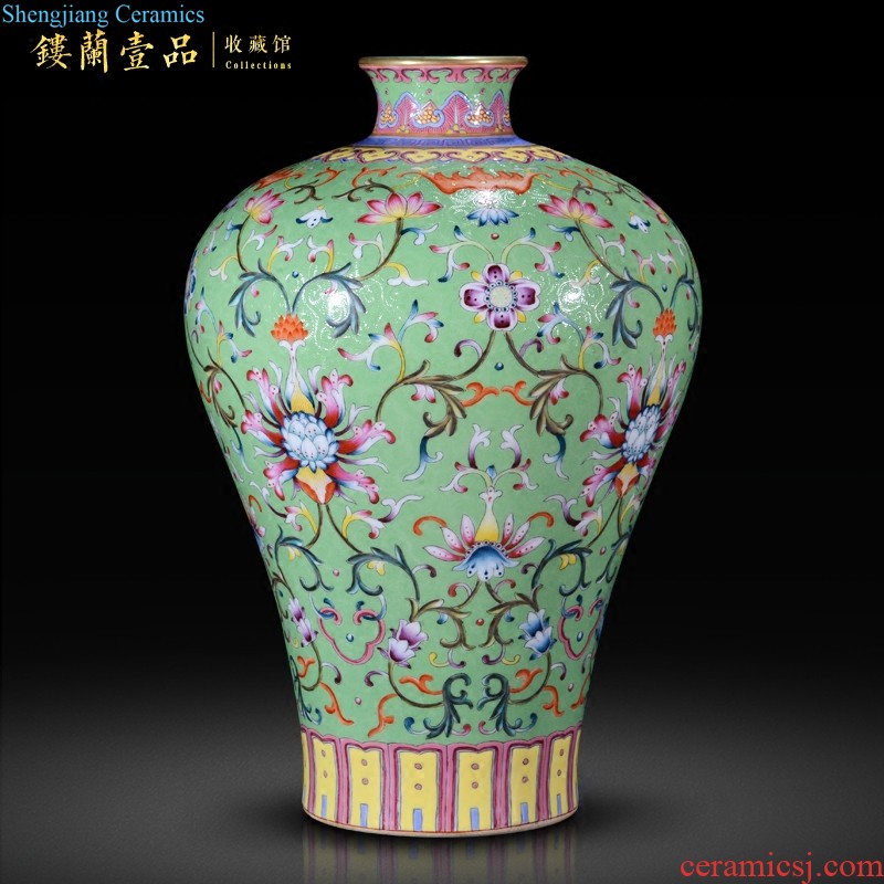 Master of jingdezhen ceramics hand-painted pastel big vase clouds around the village in the sitting room TV ark adornment furnishing articles