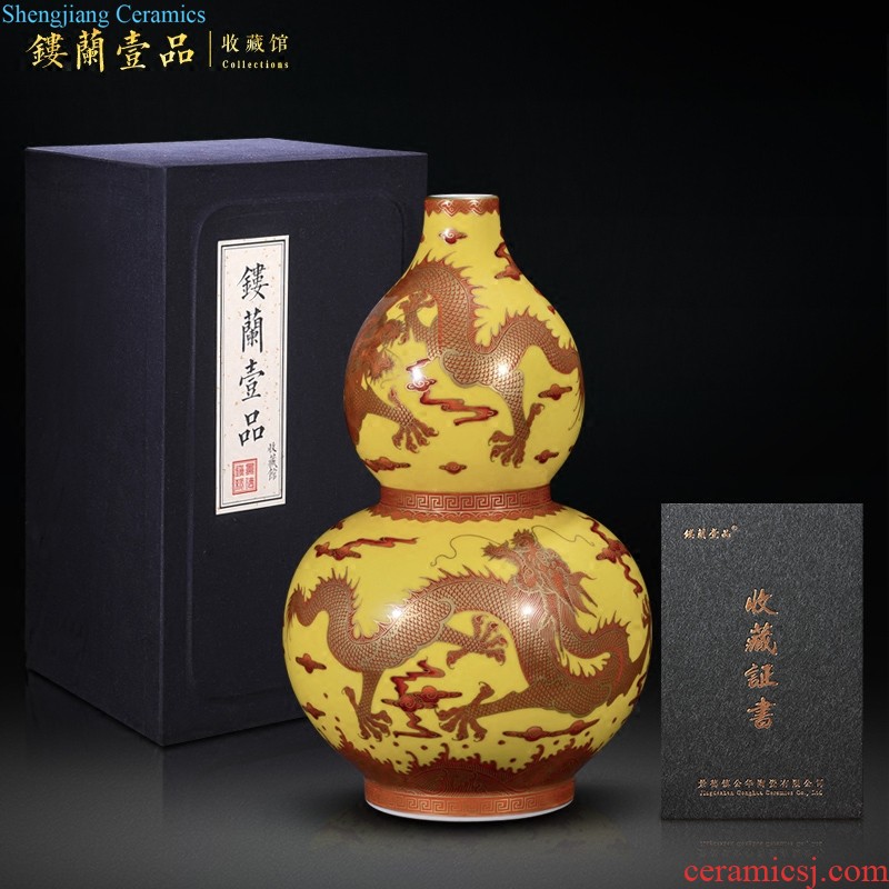 Jingdezhen ceramics hand-painted colors large vases, new Chinese style household sofa TV ark decorations collection furnishing articles