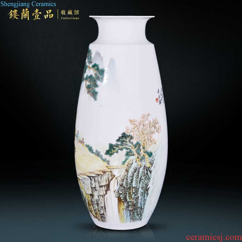 Jingdezhen ceramics hand-painted ceramic flower arranging dried flower vase home sitting room TV ark adornment furnishing articles