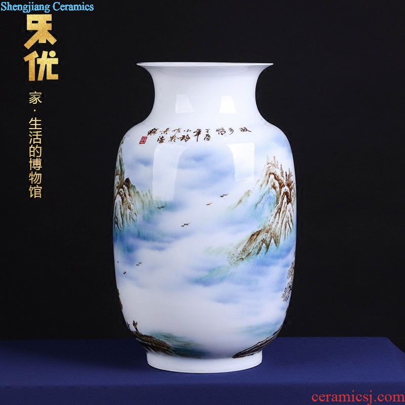 Jingdezhen ceramics flower decorations Teacher writing poems mei Chinese TV cabinet sitting room porch place