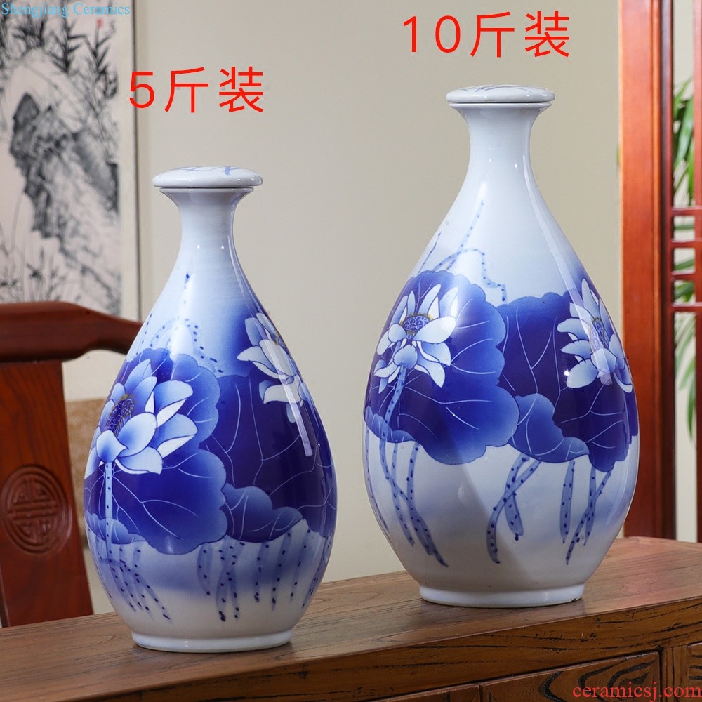 Jingdezhen ceramics hand-painted blue and white porcelain vase general storage jar jar of furnishing articles of new Chinese style household ornaments