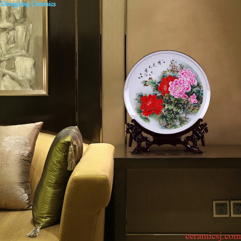 Jingdezhen ceramics landing a large vase hand-painted lotus furnishing articles villa hotel decoration crafts are sitting room