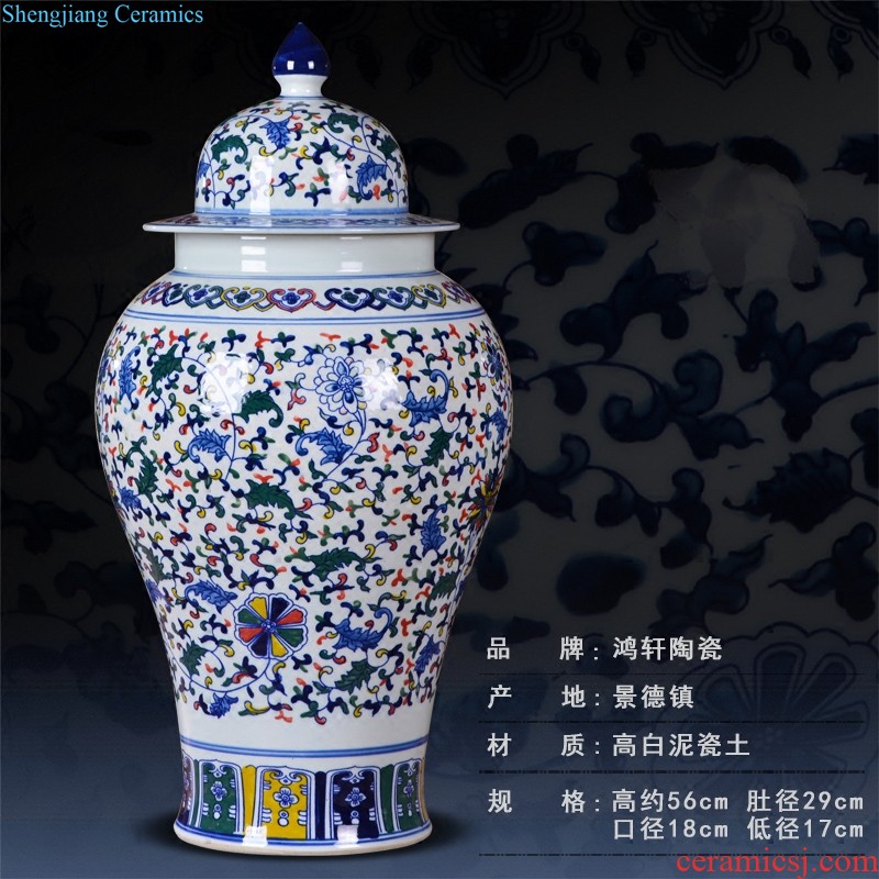 Jingdezhen ceramics hand-painted vases furnishing articles sitting room of Chinese style household wine porch TV ark adornment arranging flowers