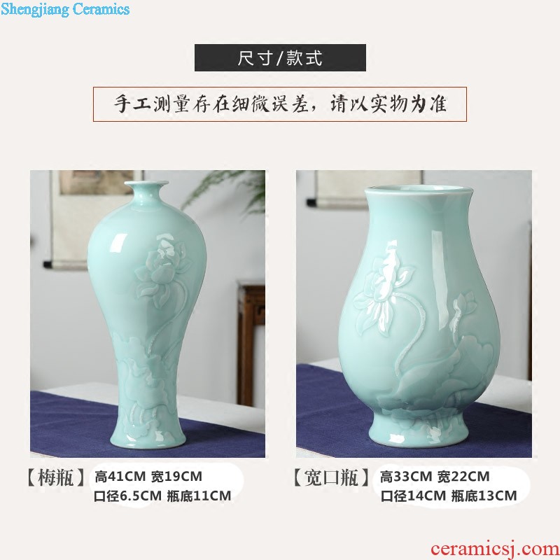 Jingdezhen ceramic antique blue-and-white longfeng moonlight vase Chinese style household decoration to the hotel the sitting room porch TV ark