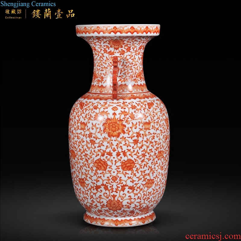 Jingdezhen imperial kiln chinaware imitation qing guangxu powder enamel bats grain design sitting room adornment style collection furnishing articles