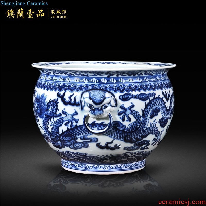 Jingdezhen ceramics hand-painted famille rose flower vase blooming flowers Chinese style living room home decoration collection furnishing articles