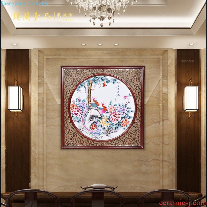 Jingdezhen ceramics hand-drawn characters hang a picture to Chinese style household adornment metope ceramic plate sitting room sofa background wall paintings