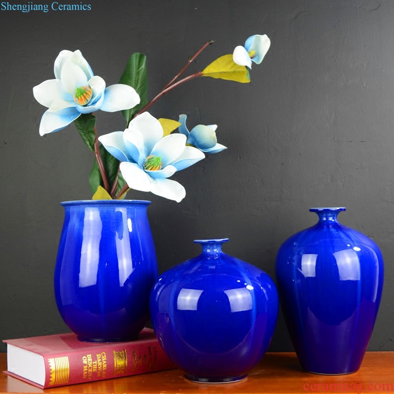 Jingdezhen ceramics red peony vases, modern Chinese style living room home flower adornment handicraft furnishing articles