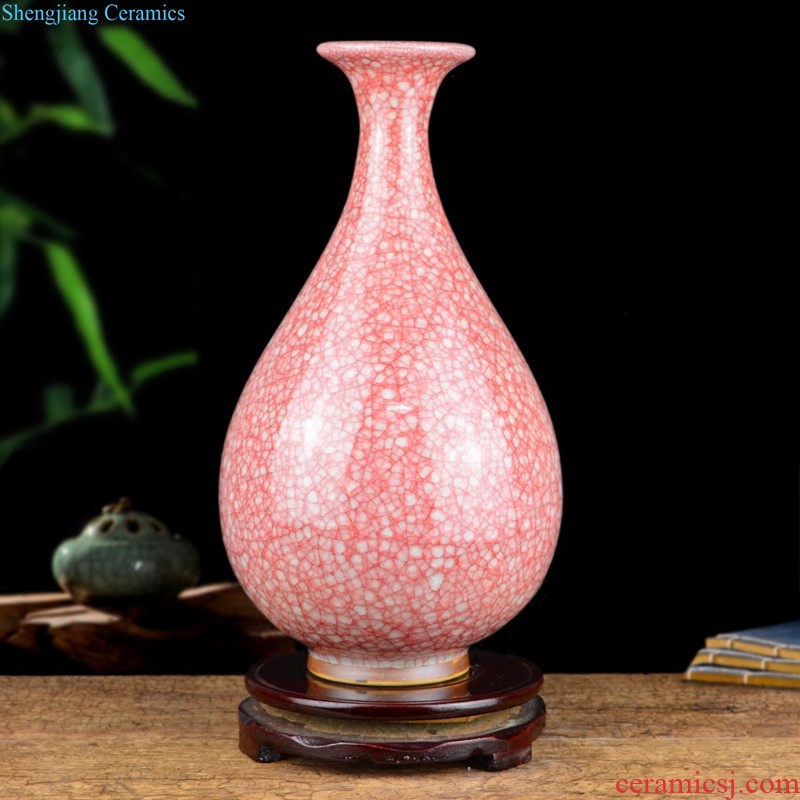 Archaize of jingdezhen ceramic kiln crack shadow blue glaze vase household adornment handicraft decoration furnishing articles sitting room