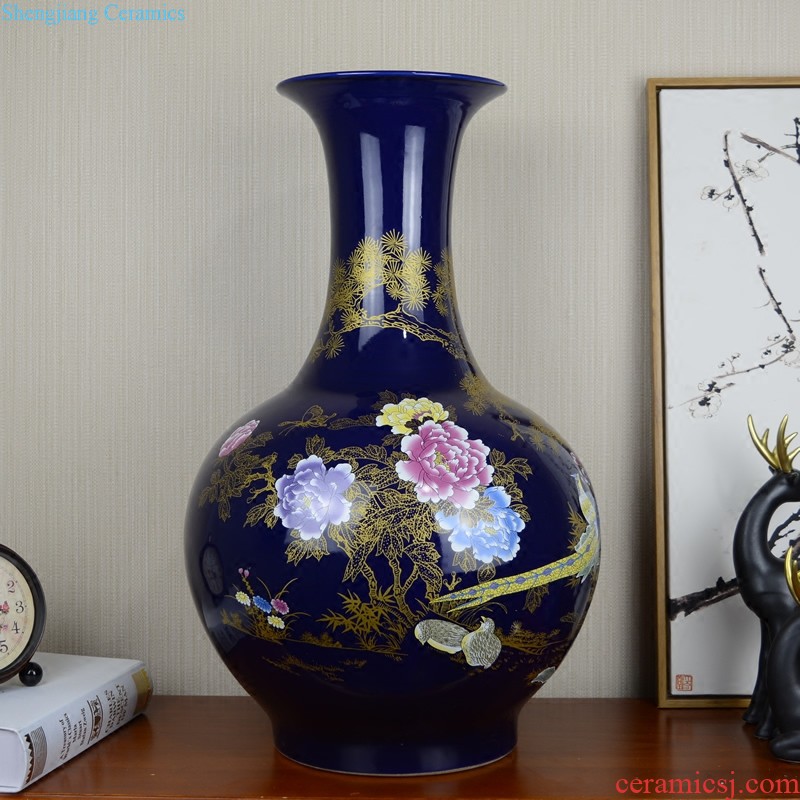 Jingdezhen ceramics hand-painted vases, large living room club hotel Chinese style household soft adornment porch place