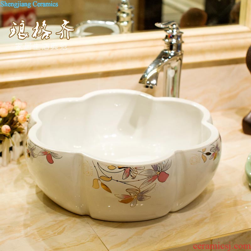 Koh larn tile neat package mail archaize of jingdezhen ceramic art basin of the basin that wash a face lavatory basin A060 on stage