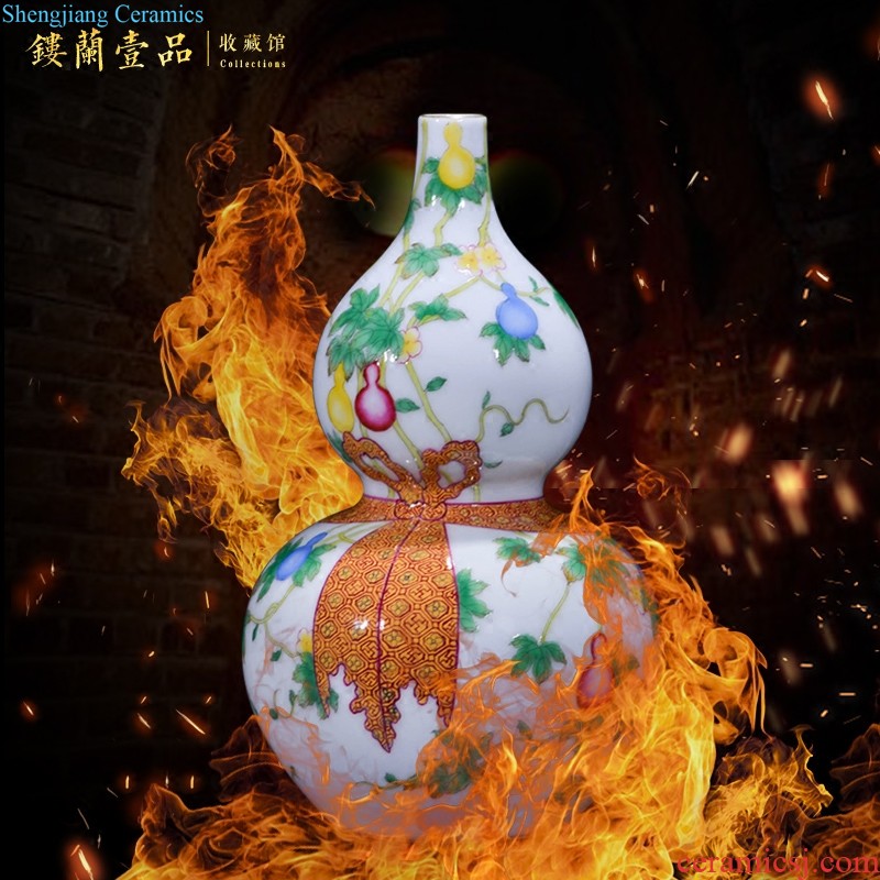 Jingdezhen ceramics imitation qing yongzheng jubilee ShouFuLu Chinese bottle vase sitting room porch home furnishing articles