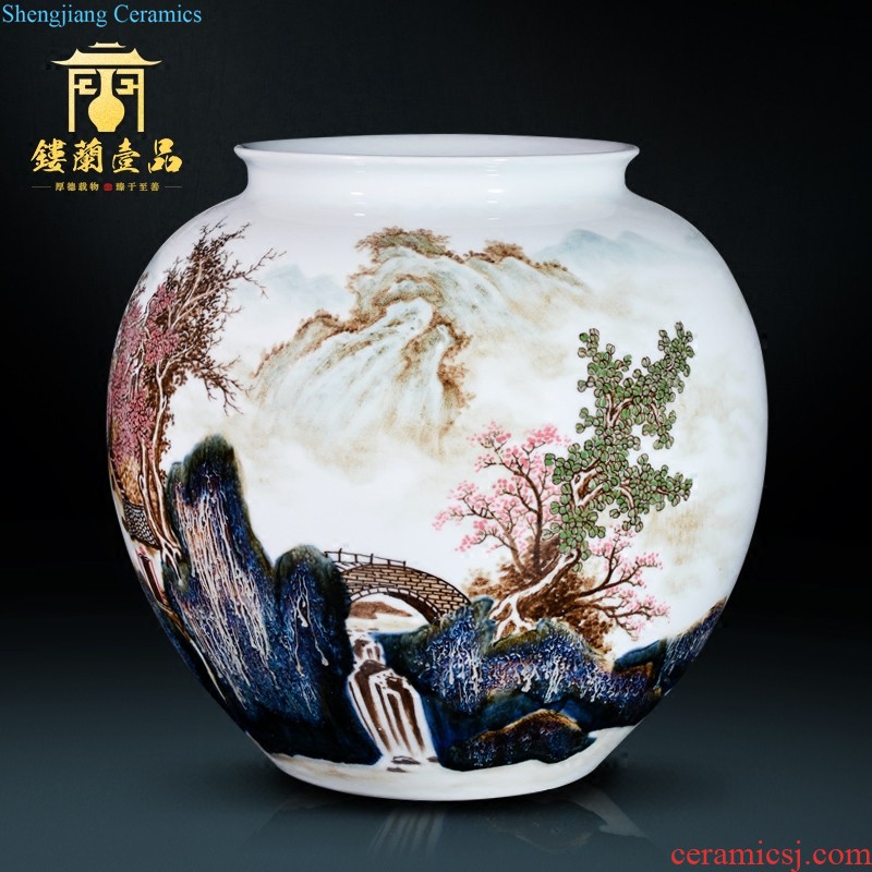 Jingdezhen ceramics archaize qing qianlong yellow ground 巩红 ssangyong gourd vases, sitting room home furnishing articles