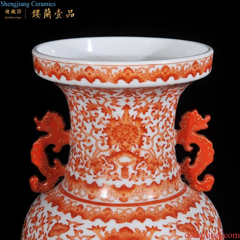 Jingdezhen imperial kiln chinaware imitation qing guangxu powder enamel bats grain design sitting room adornment style collection furnishing articles