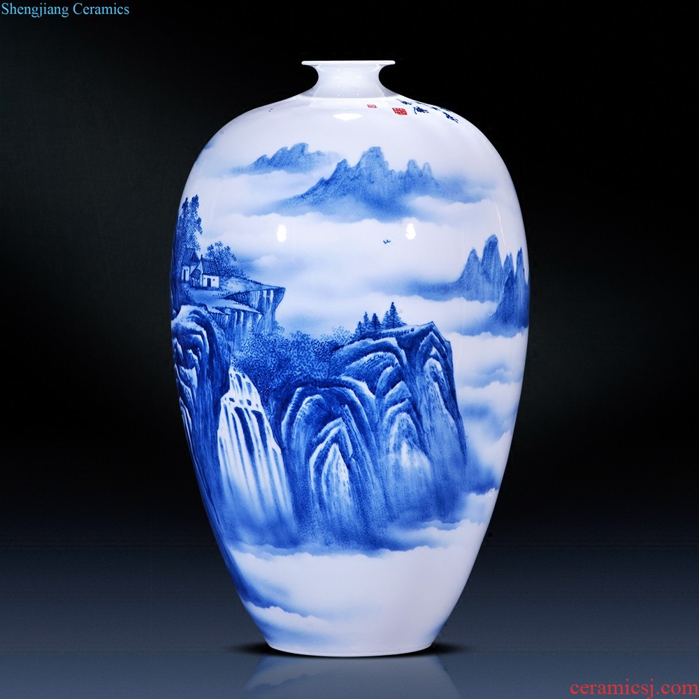 Jingdezhen ceramics vase imitation qianlong colored enamel vase retro flower arranging place Chinese style household ornaments