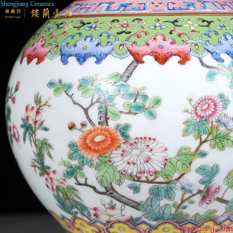 Jingdezhen imperial kiln chinaware qing qianlong pastel yellow bamboo to report peaceful sitting room adornment grain vase collection furnishing articles