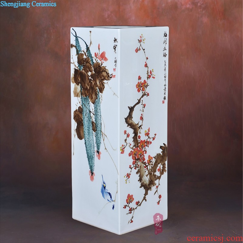 Jingdezhen ceramics vase hand-painted powder enamel New Chinese style living room TV cabinet furnishing articles household decoration