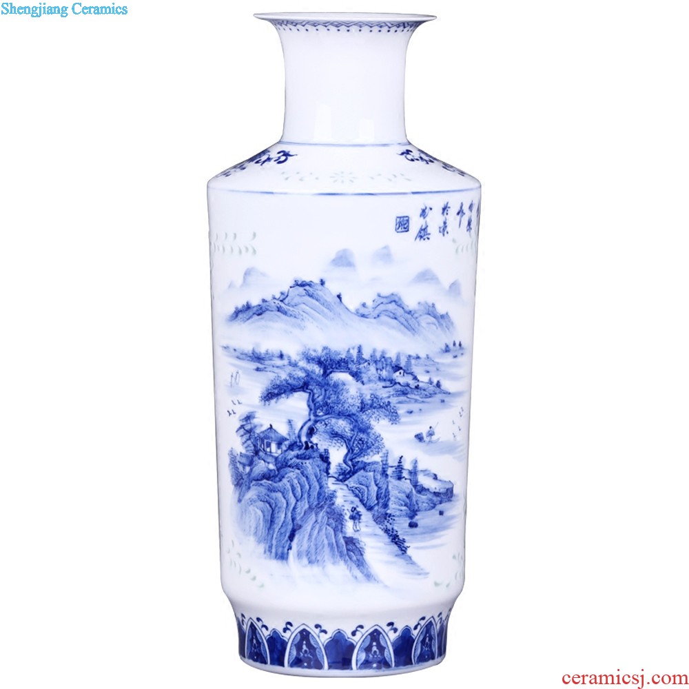 Jingdezhen ceramics furnishing articles Famous hand-painted thin foetus vase spring in his sitting room of Chinese style household ornaments