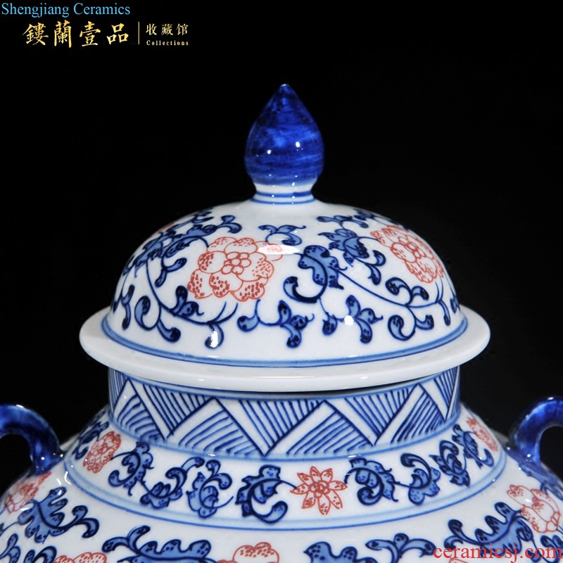 Jingdezhen ceramics hand-painted big sitting room bedroom vase decoration new Chinese style household decorative furnishing articles of marriage