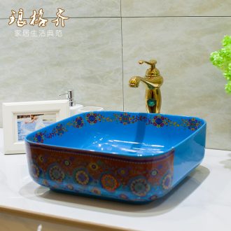 Koh larn, qi stage basin to square the basin that wash a face the sink ceramic sanitary ware art basin yellow butterfly flower