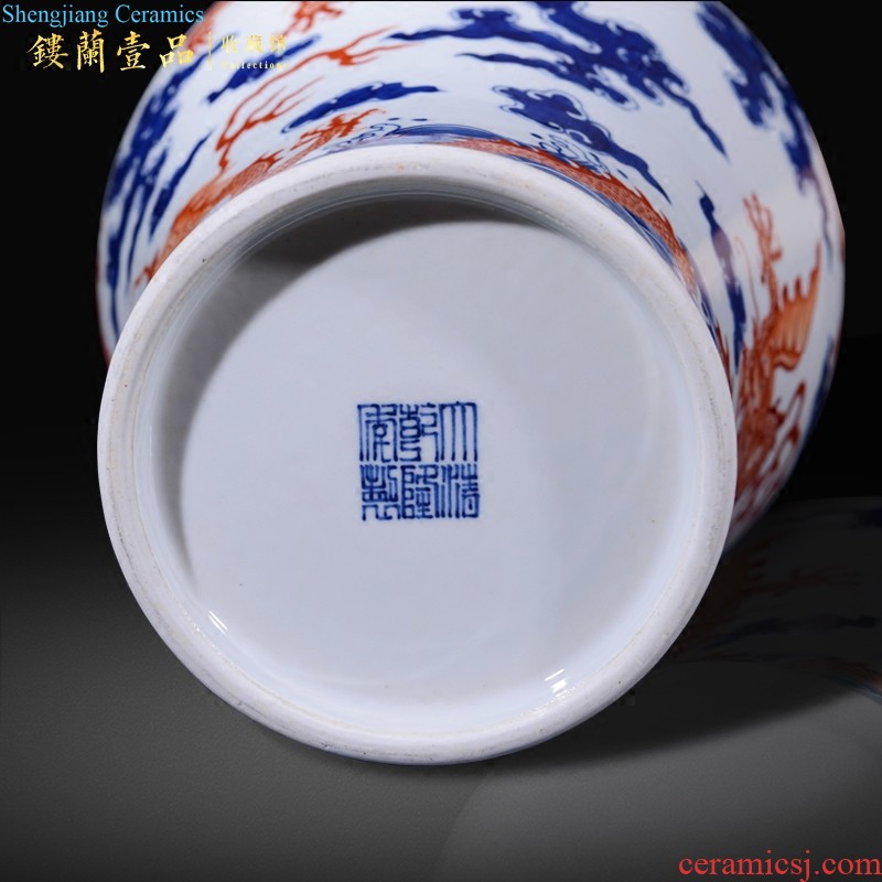 Jingdezhen ceramics Famous master hand painted blue and white porcelain vase Shan cheng jing The sitting room adornment is placed