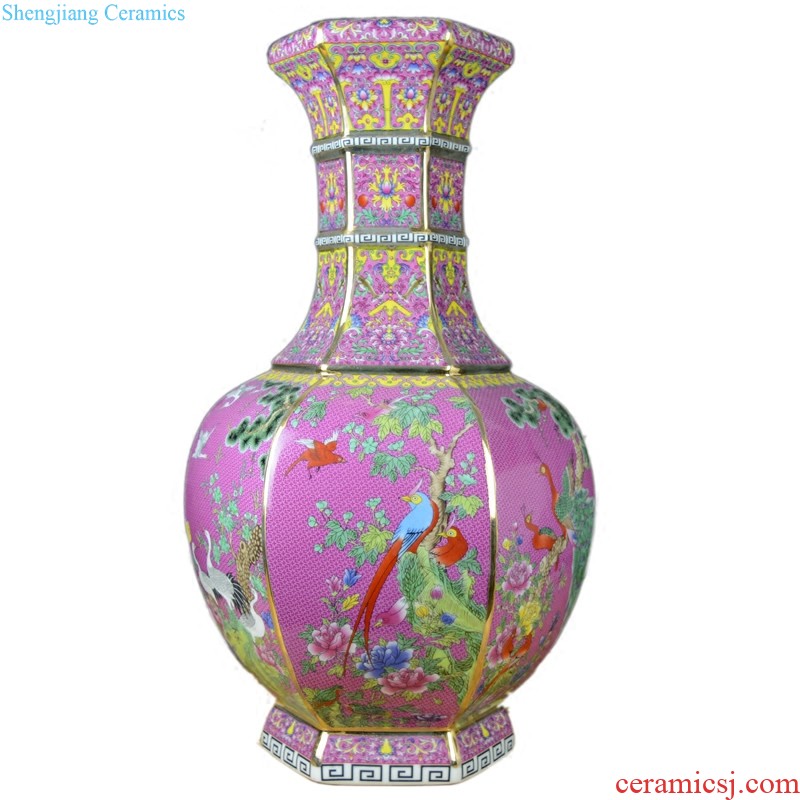 Cixin qiu - yun jingdezhen ceramics celebrity hand-painted powder enamel vase boutique sitting room home rich ancient frame adornment furnishing articles