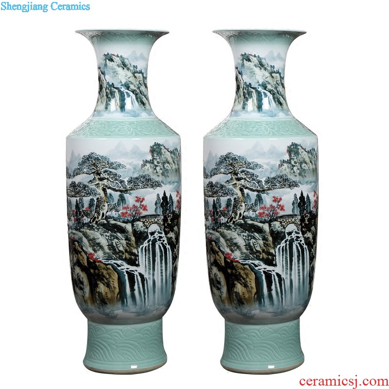 Jingdezhen porcelain vase Archaize colored enamel fish bottle vases, flower receptacle modern living room of Chinese style household furnishing articles